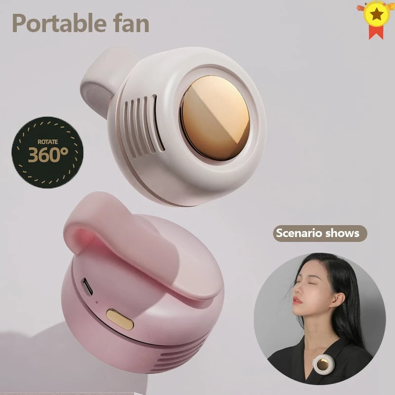 Mini ventilador de clipe para pendurar na cintura e pescoço