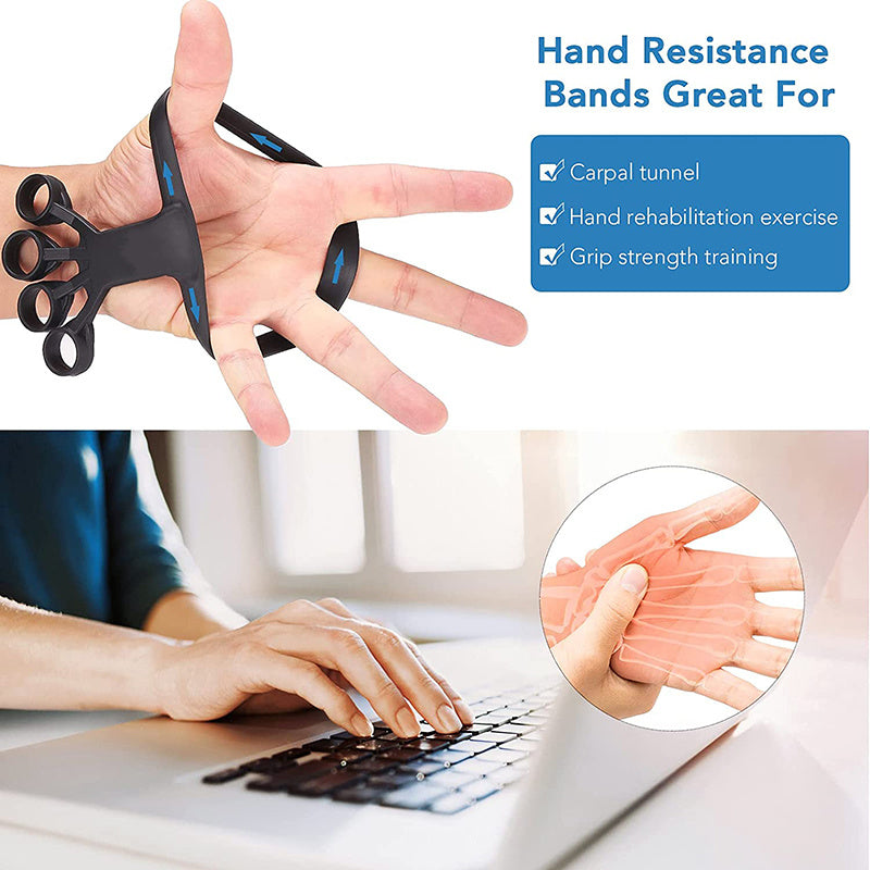 Dispositivo de silicone para exercícios de dedo, alongador para artrite, treinamento de fortalecimento e reabilitação para aliviar a dor