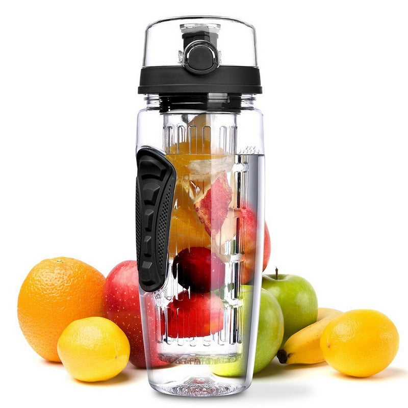 Garrafa de água com infusor de frutas de 32 onças, garrafa de água de frutas sem BPA, garrafa de plástico esportivo com infusor de frutas, coqueteleira e garrafa de água para beber