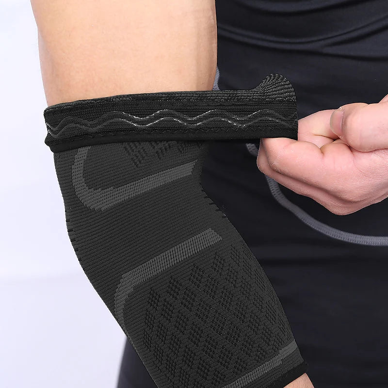 Aolikes 1 pçs suporte de cotovelo elástico ginásio esporte cotovelo almofada protetora absorver suor esporte basquete braço manga cotovelo cinta