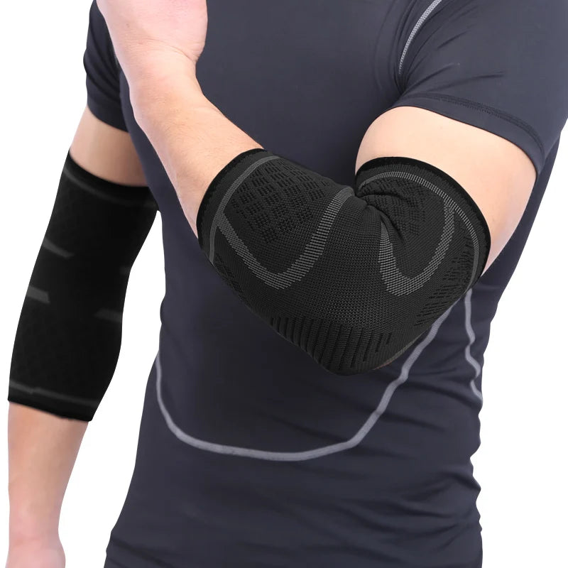 Aolikes 1 pçs suporte de cotovelo elástico ginásio esporte cotovelo almofada protetora absorver suor esporte basquete braço manga cotovelo cinta