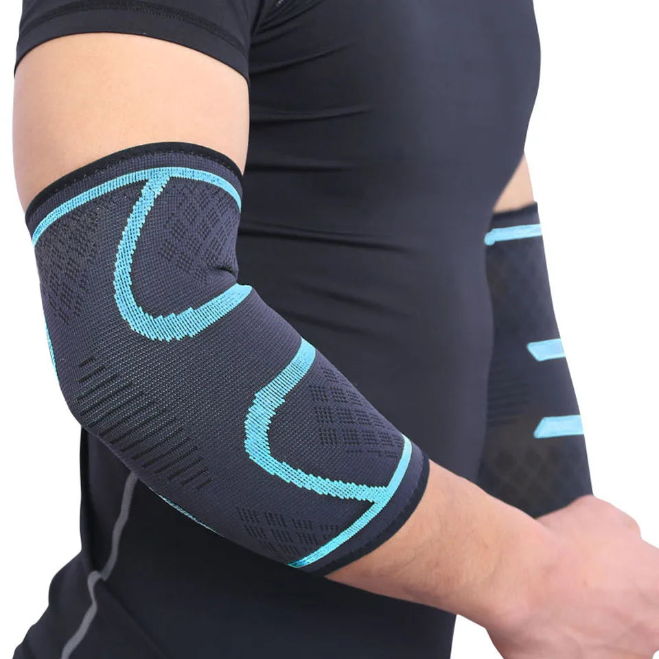 Aolikes 1 pçs suporte de cotovelo elástico ginásio esporte cotovelo almofada protetora absorver suor esporte basquete braço manga cotovelo cinta