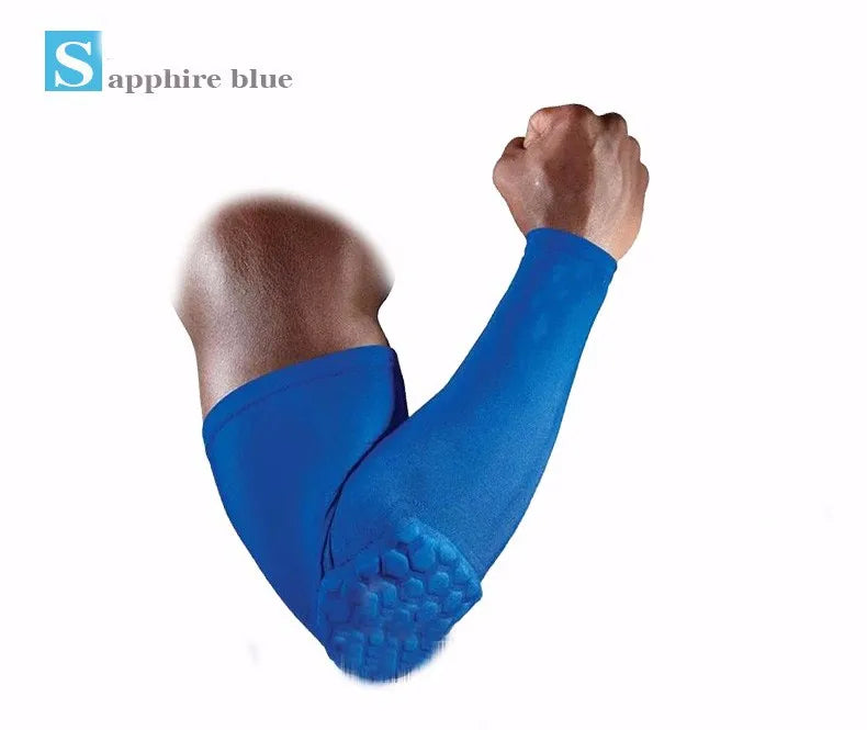 1pc braço manga braçadeira cotovelo suporte basquete braço manga respirável futebol segurança esporte cotovelo almofada cinta protetor