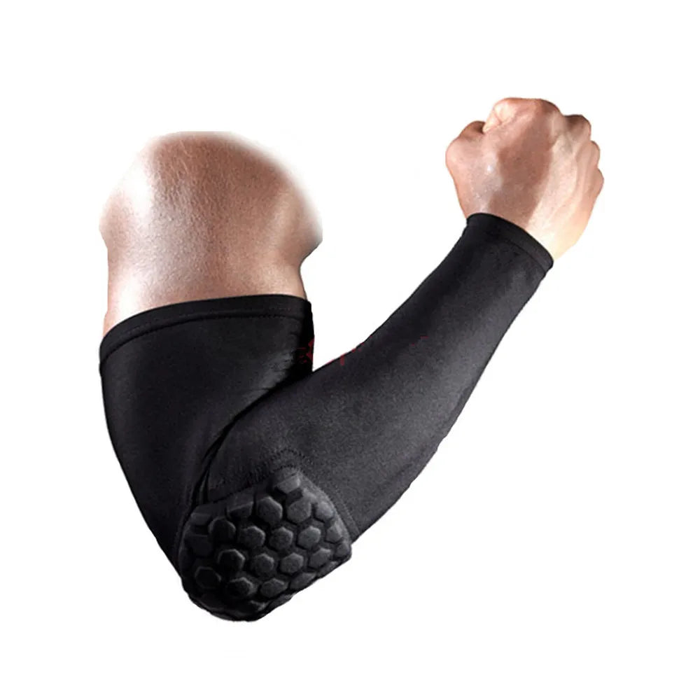1pc braço manga braçadeira cotovelo suporte basquete braço manga respirável futebol segurança esporte cotovelo almofada cinta protetor