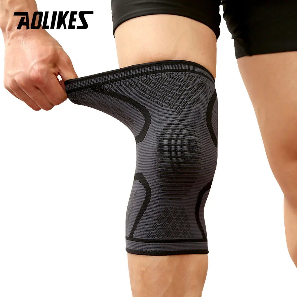 Joelheira Esportiva de Compressão AOLIKES – Suporte Elástico para Corrida, Ciclismo, Basquete e Academia