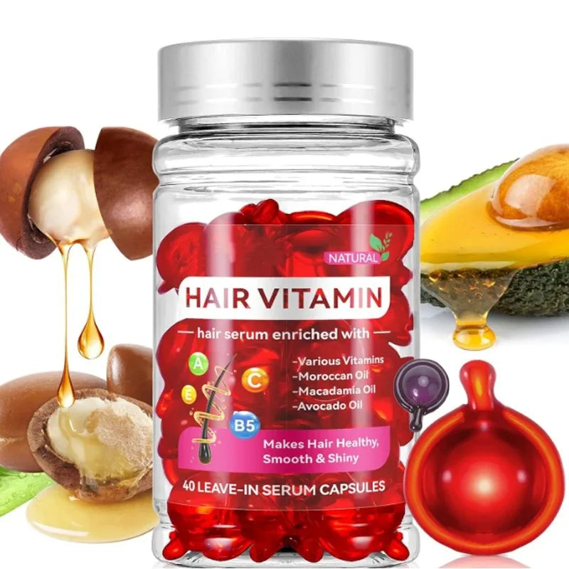 💆♀️ Cápsulas de Óleo de Argan Marroquino – Tratamento Capilar com Vitamina Essencial | Reparação de Pontas Duplas, Nutrição e Brilho