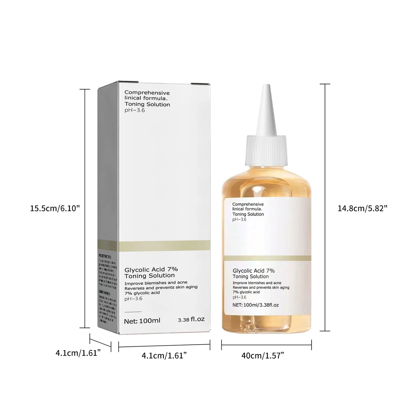 Solução Tonificante com Ácido Glicólico 7% – 100ml | Hidratação, Controle de Acne e Rejuvenescimento da Pele