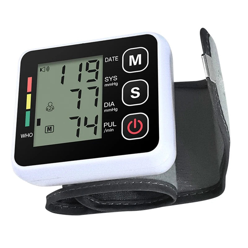 Monitor de Pressão Arterial de Pulso Digital – Medidor com Tela LCD, Frequência Cardíaca e Pulso | Portátil e Fácil de Usar