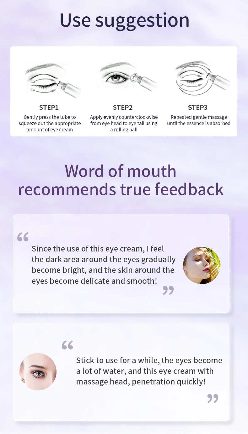 O'CHEAL Creme para Olhos com Massageador – Anti-Rugas, Anti-Olheiras e Anti-Bolsas, Hidratante com Ácido Hialurônico