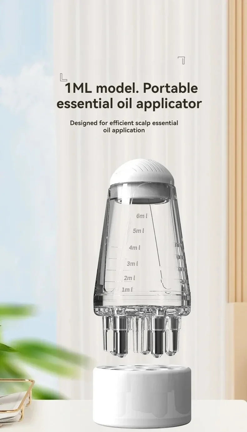 Aplicador de couro cabeludo, solução para recrescimento e estilo de cabelo, pente guia, cabeça hexagonal, bola de rolo de óleo, pente de massagem, ferramentas de relaxamento