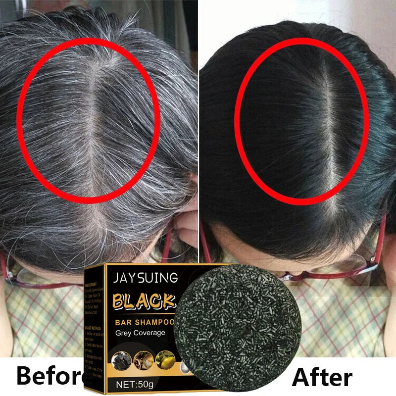 Barra de Shampoo para Cobertura de Cabelos Grisalhos – Reparação, Nutrição e Escurecimento Natural