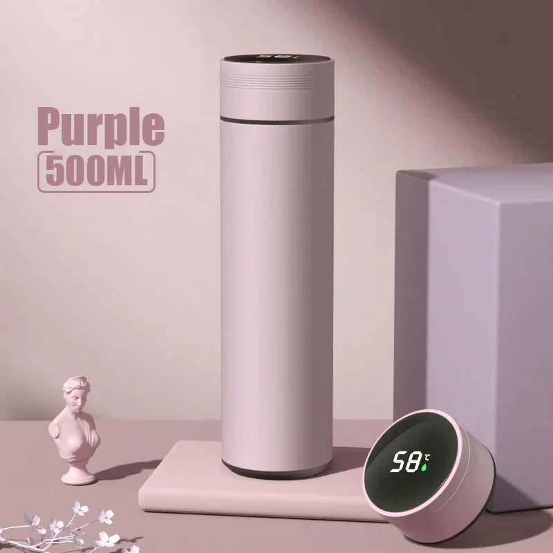 🧊 Garrafa Térmica Inteligente 500ml com Display de Temperatura | Aço Inoxidável 304 | Copo Isolado a Vácuo para Café, Chá e Viagem – Presente Ideal para o Dia dos Pais
