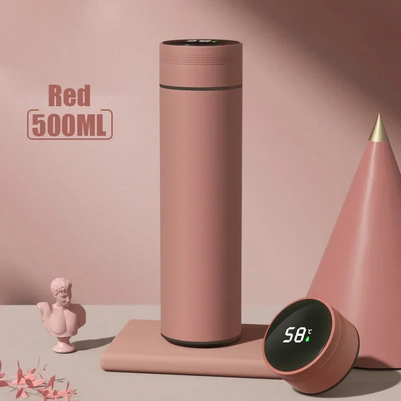 🧊 Garrafa Térmica Inteligente 500ml com Display de Temperatura | Aço Inoxidável 304 | Copo Isolado a Vácuo para Café, Chá e Viagem – Presente Ideal para o Dia dos Pais