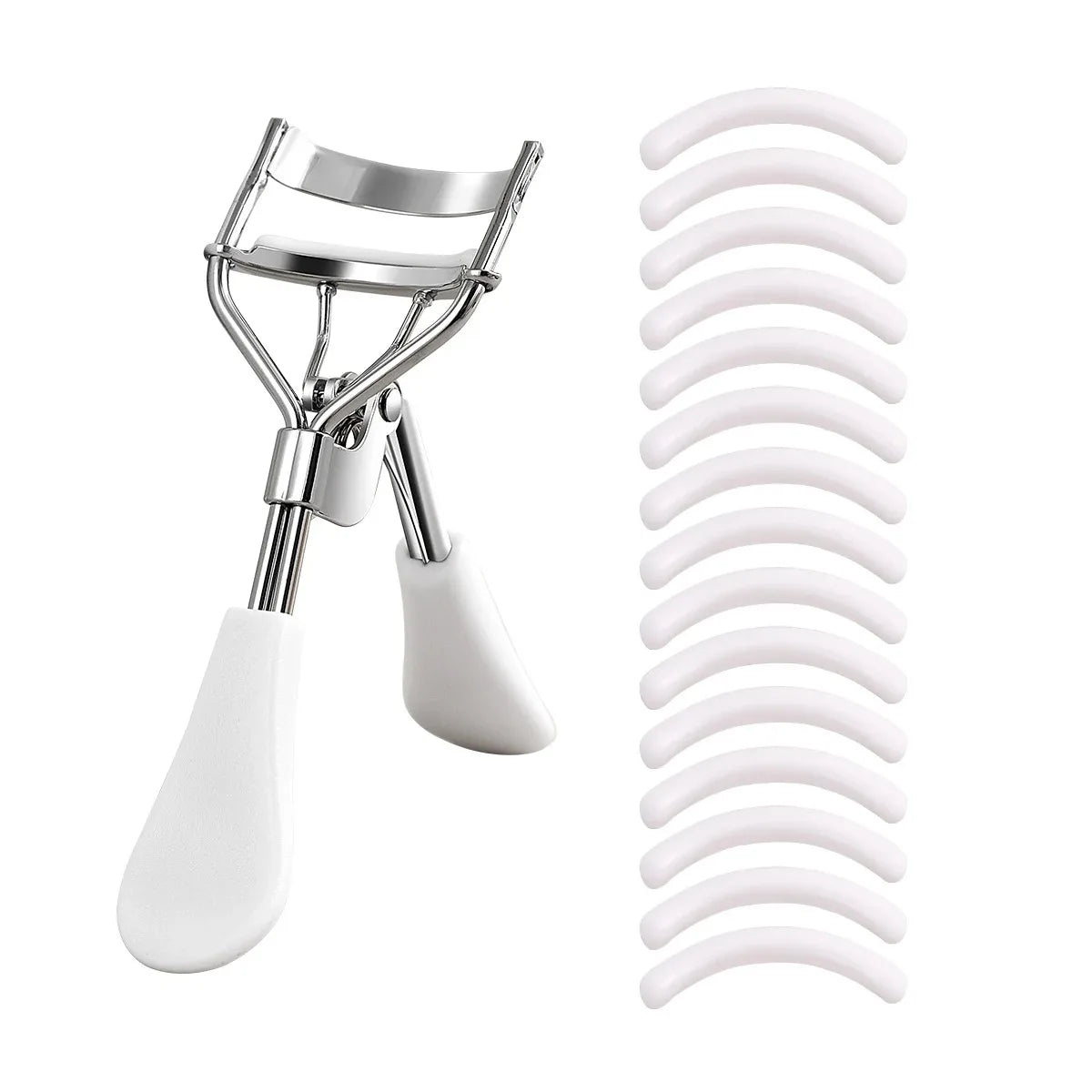Modelador de cílios portátil com 15 almofadas de silicone e modelador de cílios em aço inoxidável, usado para extensão de cílios e ferramentas de ondulação