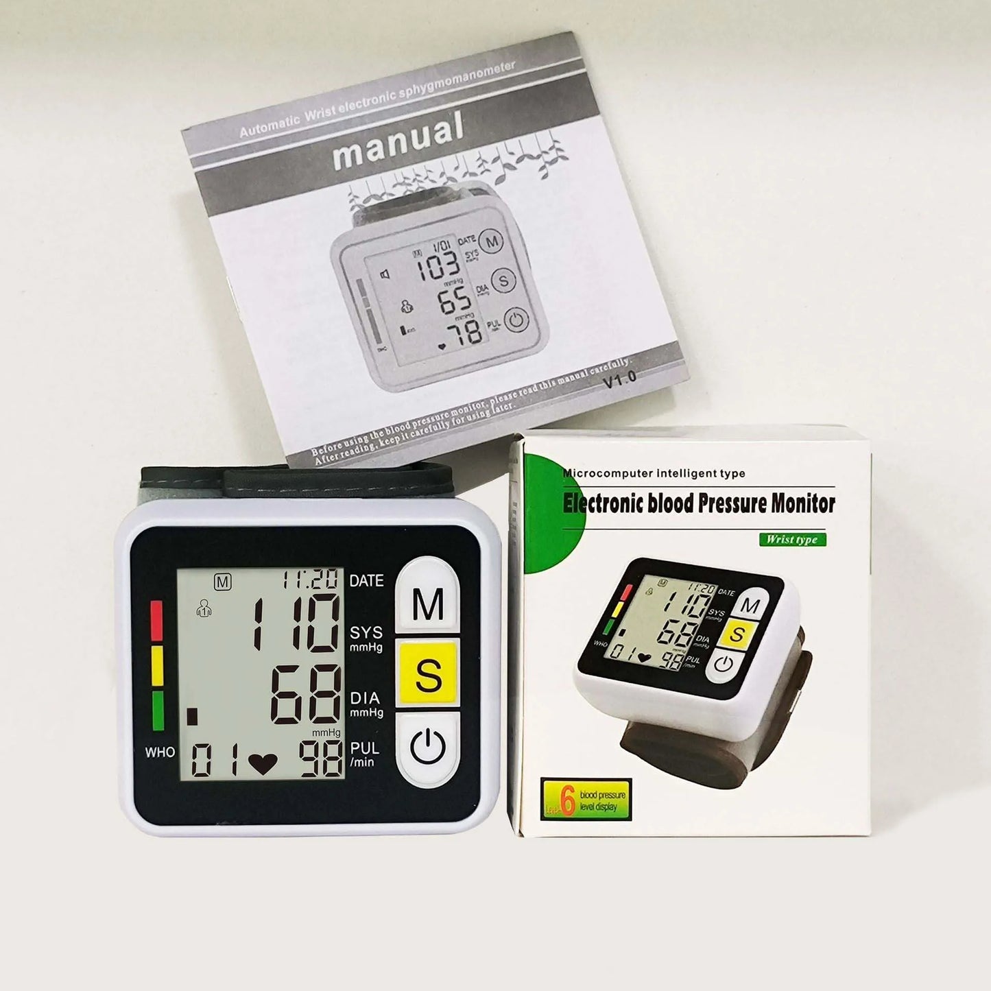 Monitor de Pressão Arterial de Pulso Digital – Medidor com Tela LCD, Frequência Cardíaca e Pulso | Portátil e Fácil de Usar