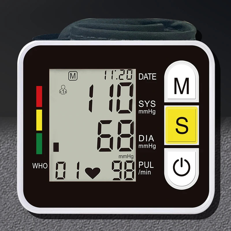 Monitor de Pressão Arterial de Pulso Digital – Medidor com Tela LCD, Frequência Cardíaca e Pulso | Portátil e Fácil de Usar