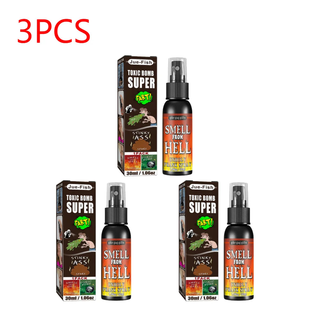 Plastic Gag Spray Can para adultos e crianças, não tóxico, brinquedos engraçados, fedido, brincadeira, festa de Halloween, 30ml