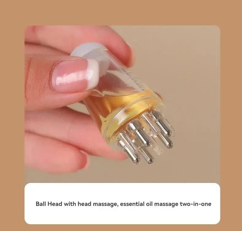 Aplicador de couro cabeludo, solução para recrescimento e estilo de cabelo, pente guia, cabeça hexagonal, bola de rolo de óleo, pente de massagem, ferramentas de relaxamento