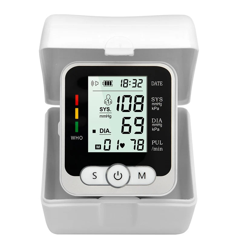 Monitor de Pressão Arterial de Pulso Digital – Medidor com Tela LCD, Frequência Cardíaca e Pulso | Portátil e Fácil de Usar
