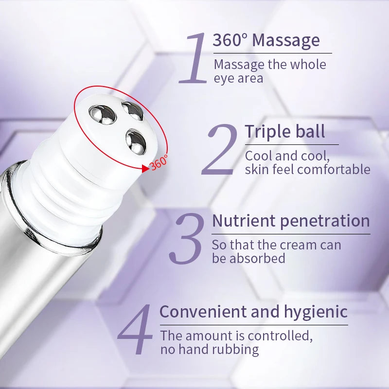 O'CHEAL Creme para Olhos com Massageador – Anti-Rugas, Anti-Olheiras e Anti-Bolsas, Hidratante com Ácido Hialurônico