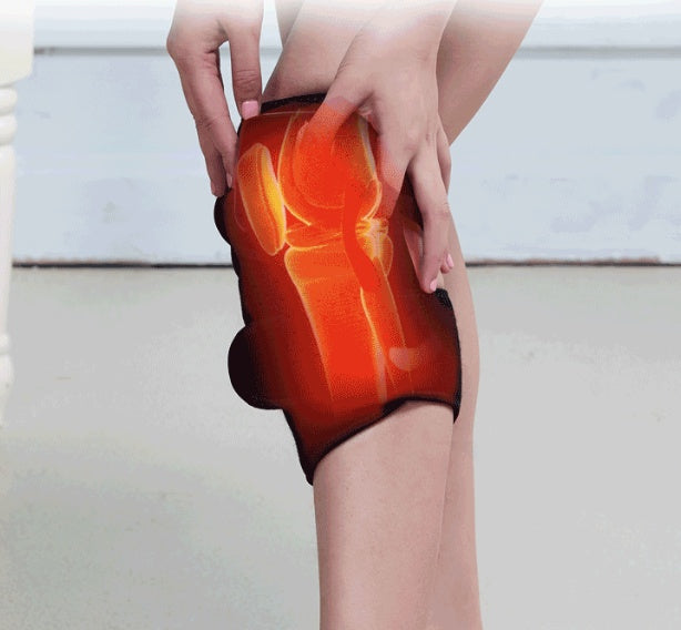 Massageador elétrico de joelho com aquecimento infravermelho, envoltório para cotovelo, suporte para articulação, terapia de vibração, máquina de fisioterapia, alívio da dor