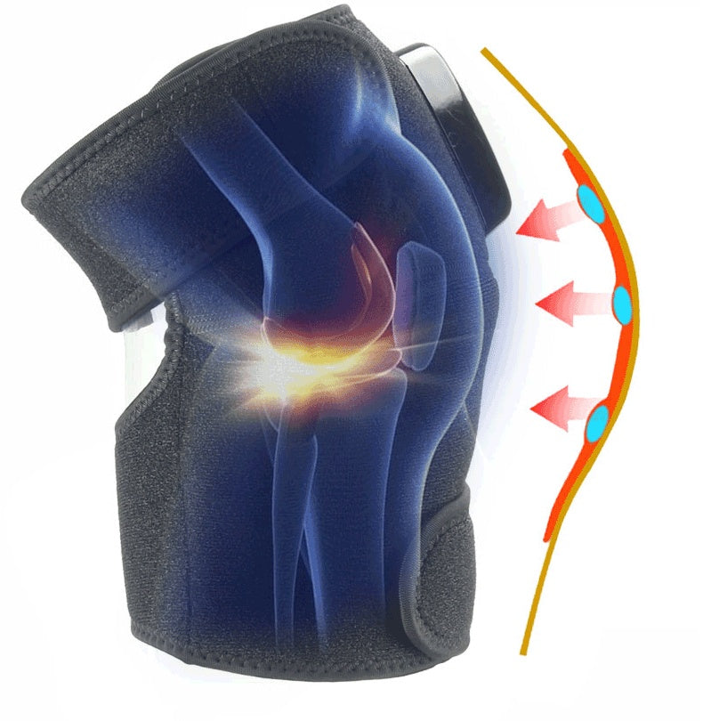 Massageador elétrico de joelho com aquecimento infravermelho, envoltório para cotovelo, suporte para articulação, terapia de vibração, máquina de fisioterapia, alívio da dor
