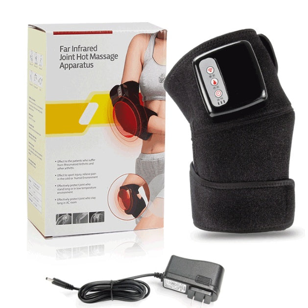 Massageador elétrico de joelho com aquecimento infravermelho, envoltório para cotovelo, suporte para articulação, terapia de vibração, máquina de fisioterapia, alívio da dor