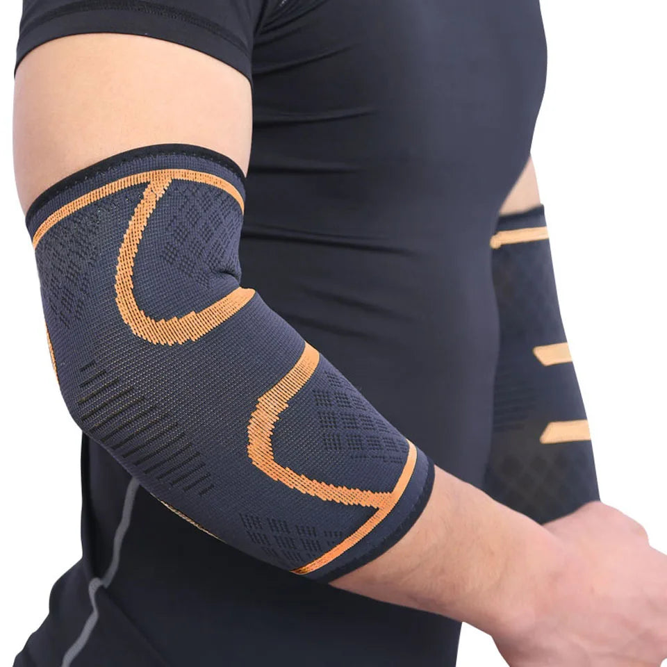 Aolikes 1 pçs suporte de cotovelo elástico ginásio esporte cotovelo almofada protetora absorver suor esporte basquete braço manga cotovelo cinta