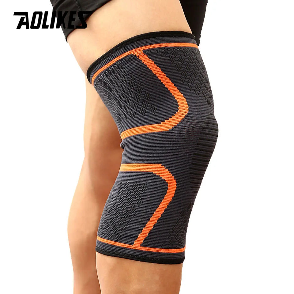 Joelheira Esportiva de Compressão AOLIKES – Suporte Elástico para Corrida, Ciclismo, Basquete e Academia