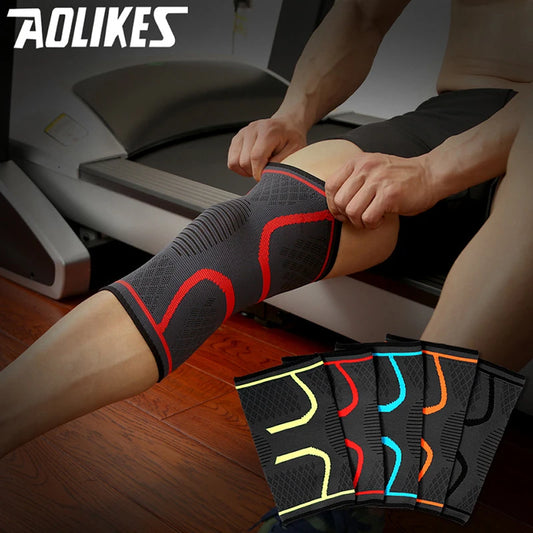 1 pçs fitness correndo ciclismo joelheiras suporte elástico náilon esporte compressão joelheira manga para basquete vôlei