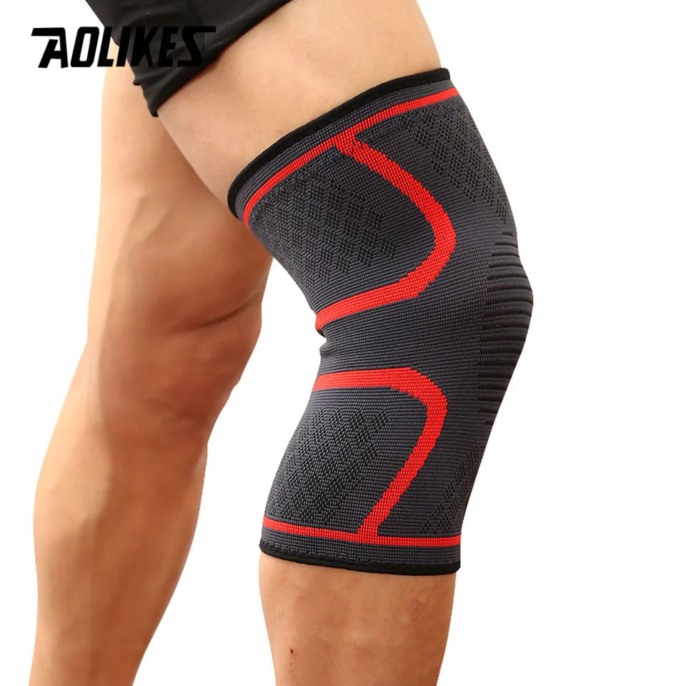 Joelheira Esportiva de Compressão AOLIKES – Suporte Elástico para Corrida, Ciclismo, Basquete e Academia