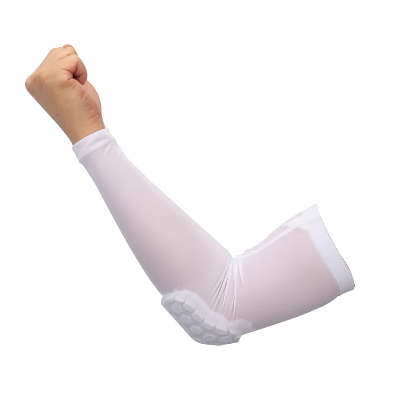 1pc braço manga braçadeira cotovelo suporte basquete braço manga respirável futebol segurança esporte cotovelo almofada cinta protetor