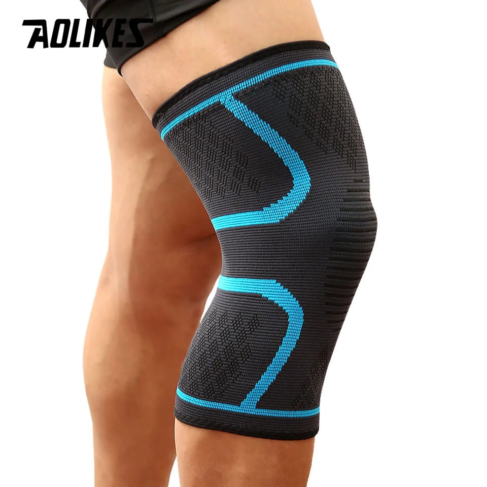 Joelheira Esportiva de Compressão AOLIKES – Suporte Elástico para Corrida, Ciclismo, Basquete e Academia