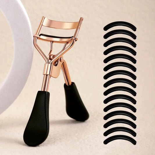 Modelador de cílios portátil com 15 almofadas de silicone e modelador de cílios em aço inoxidável, usado para extensão de cílios e ferramentas de ondulação