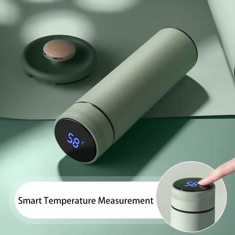 🧊 Garrafa Térmica Inteligente 500ml com Display de Temperatura | Aço Inoxidável 304 | Copo Isolado a Vácuo para Café, Chá e Viagem – Presente Ideal para o Dia dos Pais