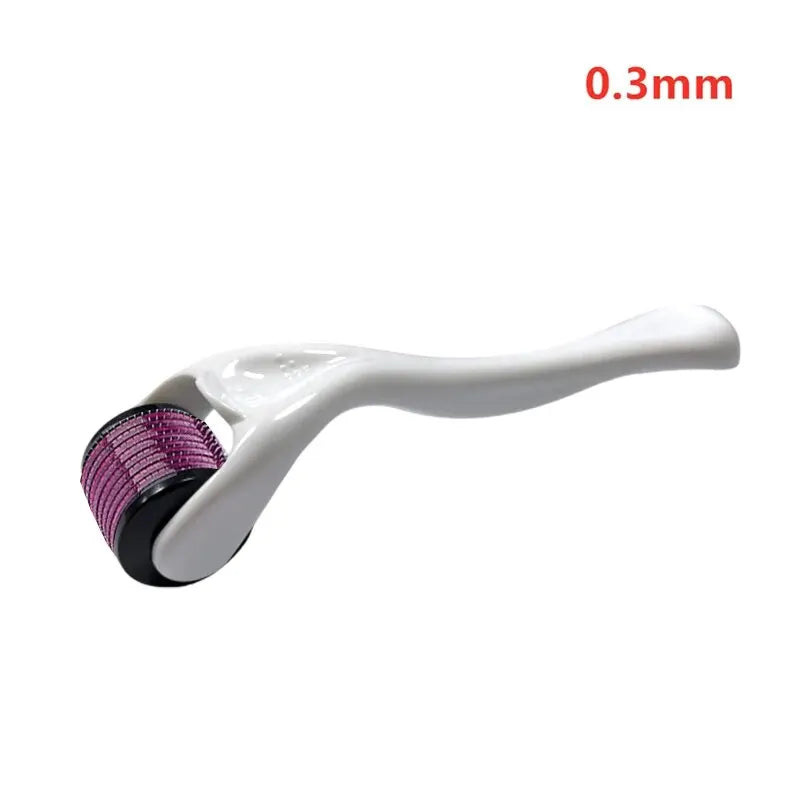 Derma Roller Facial e Corporal para Crescimento de Cabelo – 540 Agulhas (0.2mm, 0.25mm, 0.3mm)