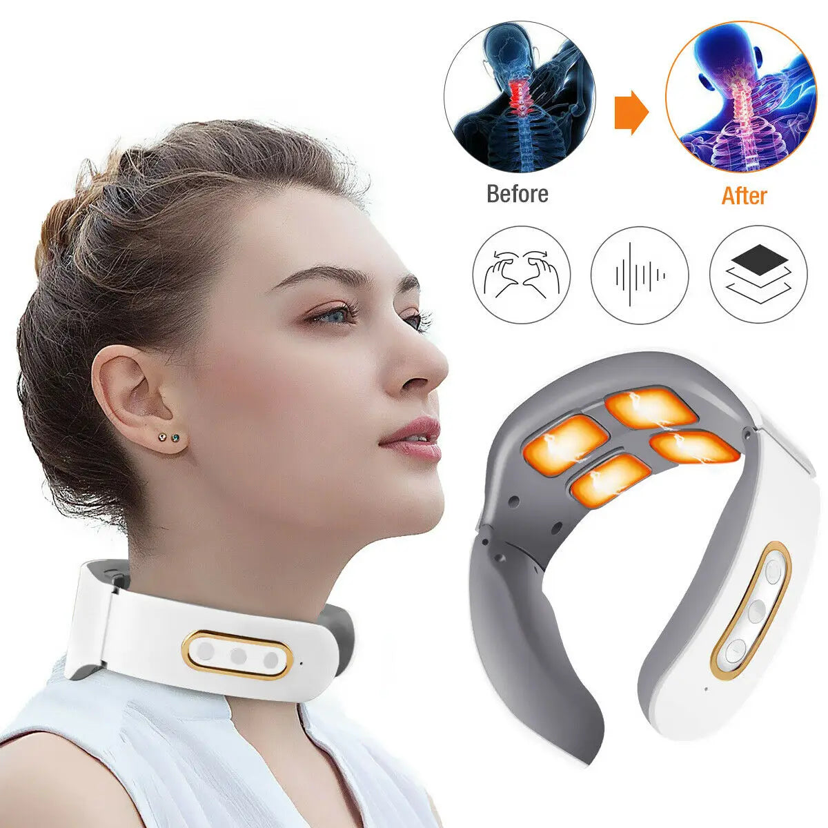 Massageador Elétrico para Pulso, Pescoço e Ombro – Alívio de Dores e Relaxamento