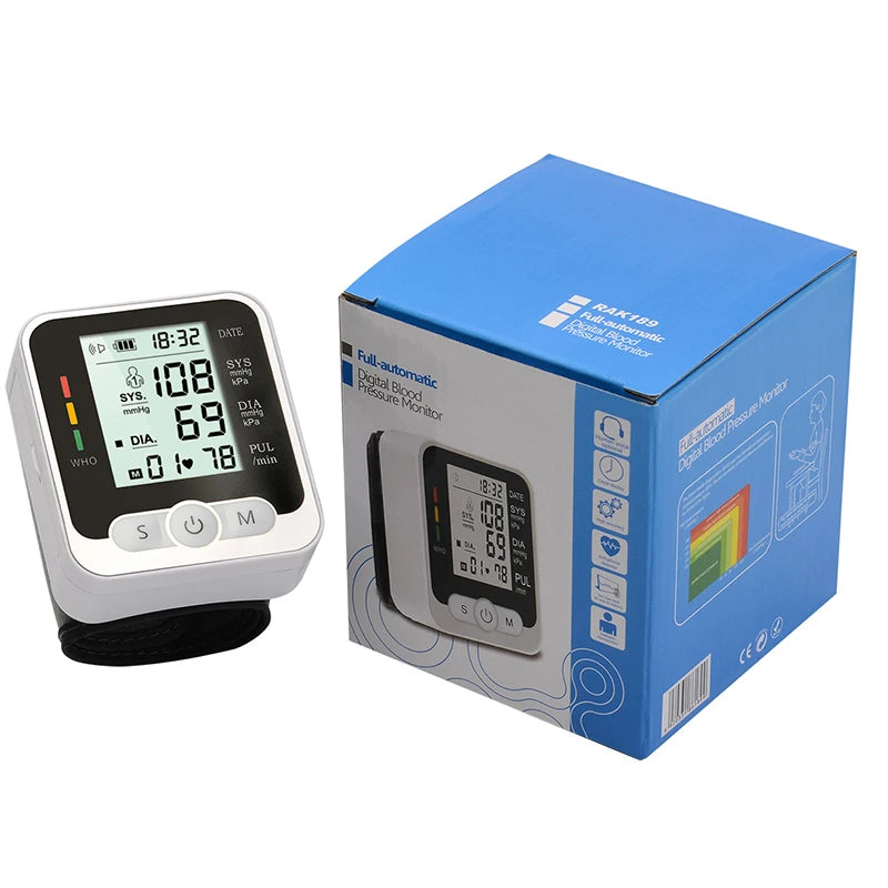 Monitor de Pressão Arterial de Pulso Digital – Medidor com Tela LCD, Frequência Cardíaca e Pulso | Portátil e Fácil de Usar