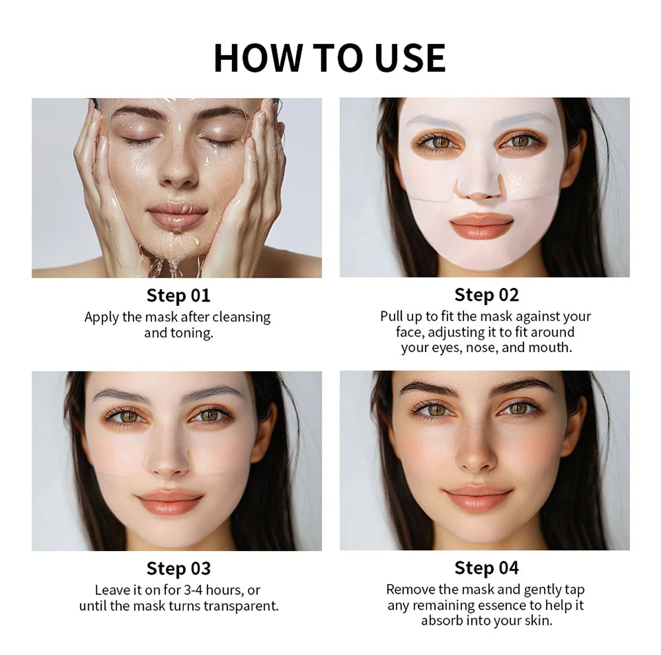 Máscara Facial de Hidrogel Bio-Colágeno – Renovação Profunda e Hidratação Intensa Durante a Noite