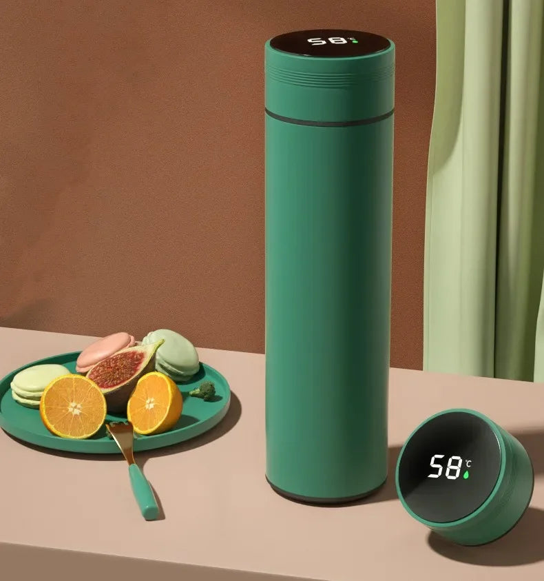 🧊 Garrafa Térmica Inteligente 500ml com Display de Temperatura | Aço Inoxidável 304 | Copo Isolado a Vácuo para Café, Chá e Viagem – Presente Ideal para o Dia dos Pais