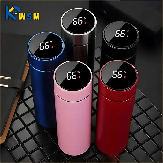 🧊 Garrafa Térmica Inteligente 500ml com Display de Temperatura | Aço Inoxidável 304 | Copo Isolado a Vácuo para Café, Chá e Viagem – Presente Ideal para o Dia dos Pais