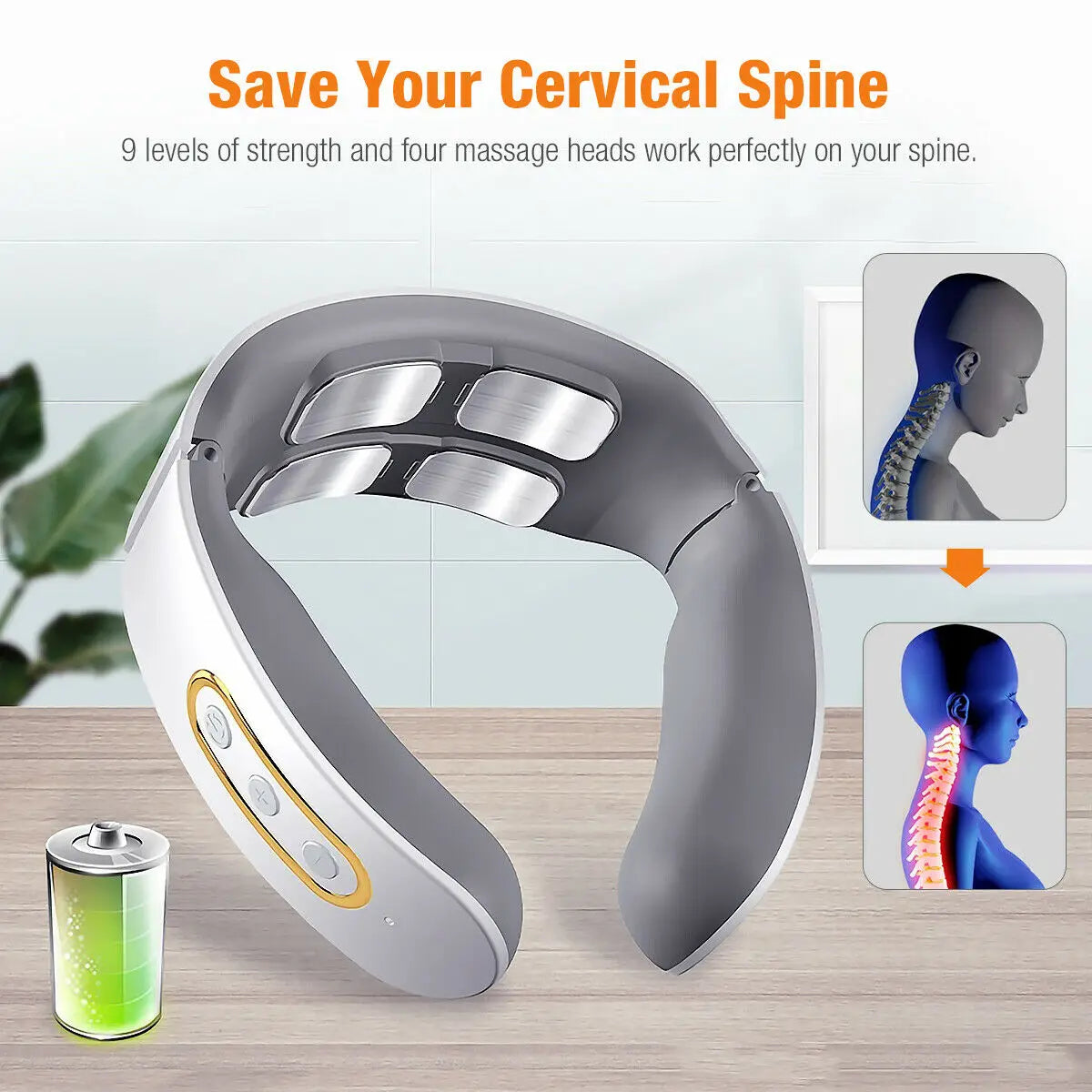 Massageador Elétrico para Pulso, Pescoço e Ombro – Alívio de Dores e Relaxamento