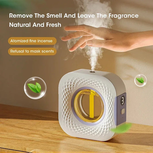 Difusor de Aroma Inteligente com Display Digital – Purificador de Ar com 4 Níveis de Intensidade | Para Óleos Essenciais | USB, Mesa ou Parede