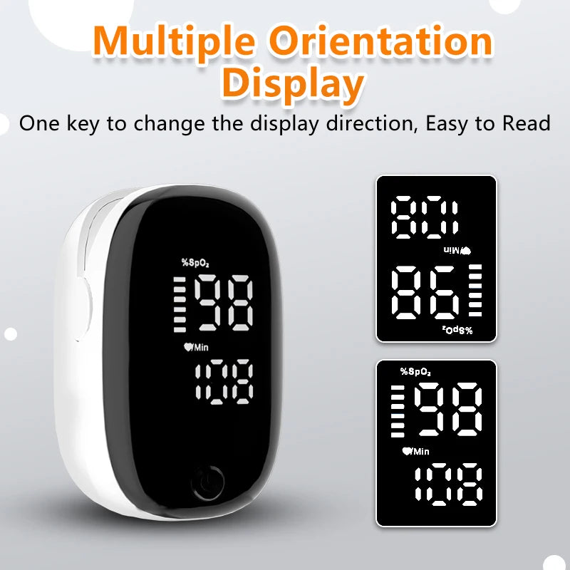 🩺 Oxímetro de Pulso Portátil – Medidor de Saturação de Oxigênio (SpO2) e Frequência Cardíaca com Display LED | Uso na Ponta do Dedo