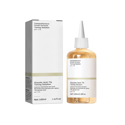 Solução Tonificante com Ácido Glicólico 7% – 100ml | Hidratação, Controle de Acne e Rejuvenescimento da Pele