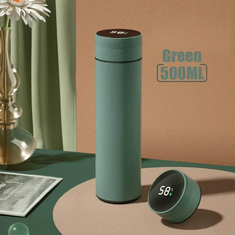 🧊 Garrafa Térmica Inteligente 500ml com Display de Temperatura | Aço Inoxidável 304 | Copo Isolado a Vácuo para Café, Chá e Viagem – Presente Ideal para o Dia dos Pais