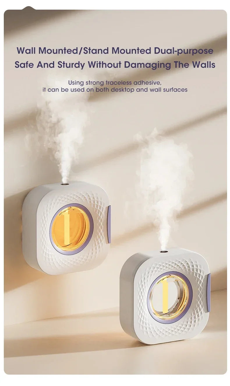 Difusor de Aroma Inteligente com Display Digital – Purificador de Ar com 4 Níveis de Intensidade | Para Óleos Essenciais | USB, Mesa ou Parede