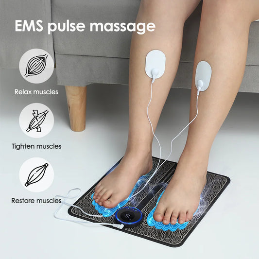 Massageador Elétrico de Pés EMS – Alívio de Dores, Estímulo Muscular e Melhora da Circulação