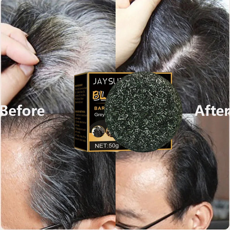 Barra de Shampoo para Cobertura de Cabelos Grisalhos – Reparação, Nutrição e Escurecimento Natural
