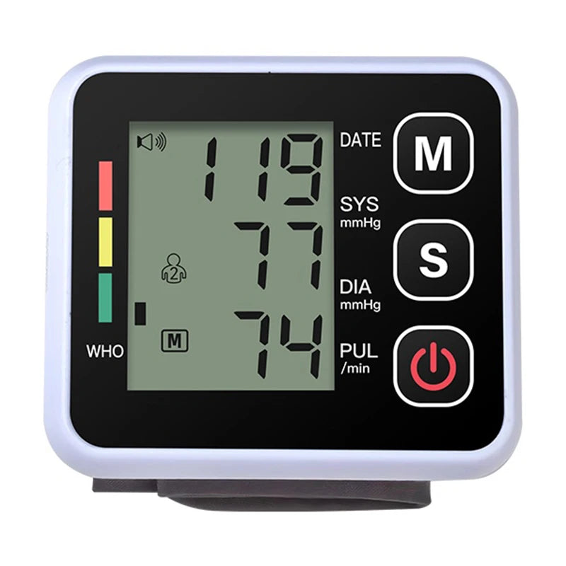 Monitor de Pressão Arterial de Pulso Digital – Medidor com Tela LCD, Frequência Cardíaca e Pulso | Portátil e Fácil de Usar